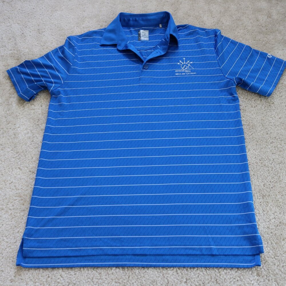 Callaway Royal Blue Polo with White Stripes